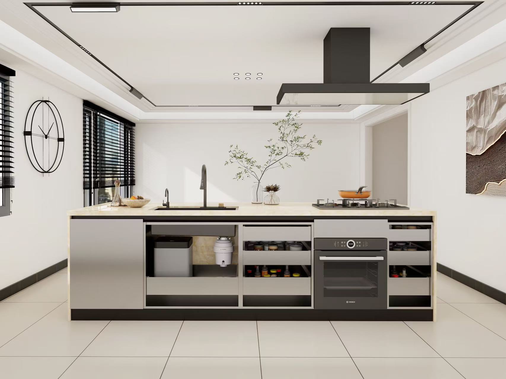 Redefining Kitchen Simplicity with Handleless Stainless Steel Cabinets